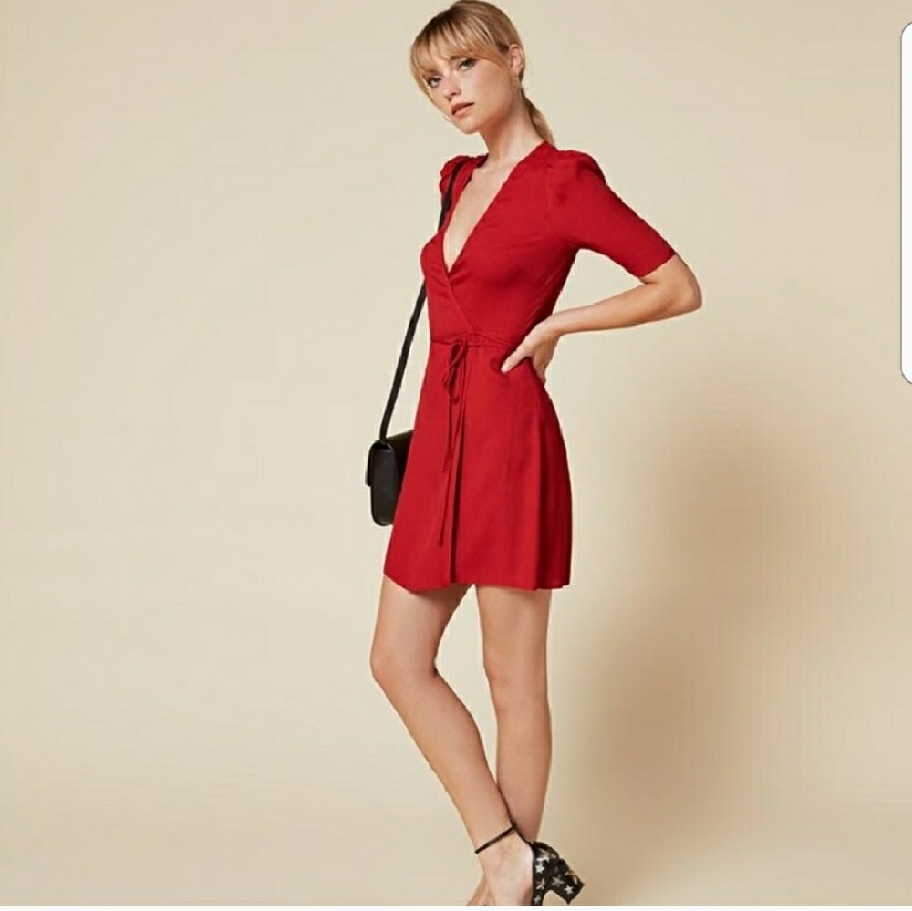 Sold- New Reformation Marita Dress Cherry Red